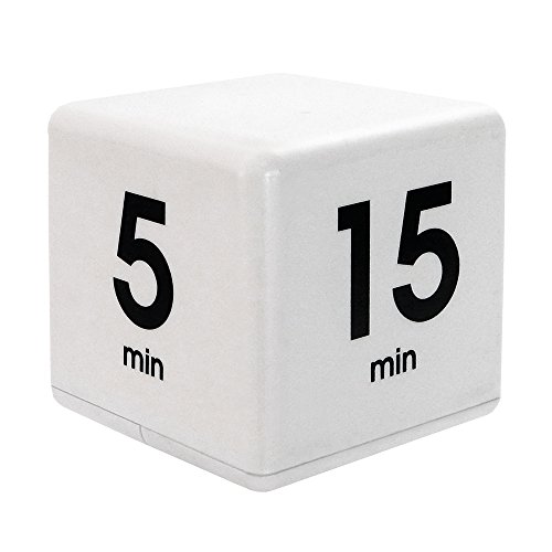 Product Cover The Miracle TimeCube Timer, 5, 15, 30 and 60 Minutes, for Time Management, Kitchen Timer, Kids Timer, Workout Timer, White