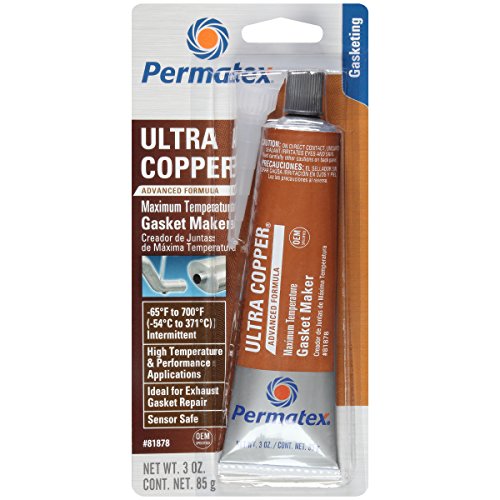 Product Cover Permatex 81878  Ultra Copper Maximum Temperature RTV Silicone Gasket Maker, 3 oz. Tube