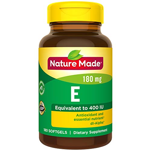 Product Cover Nature Made Vitamin E 180 mg (400 IU) dl-Alpha Softgels, 180 Count for Antioxidant Support (Packaging May Vary)