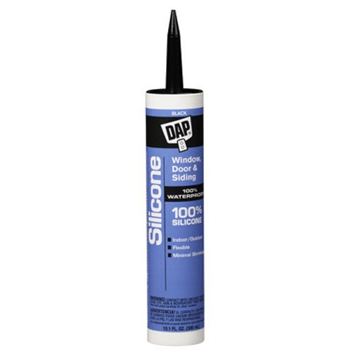 Product Cover DAP 08642 9.8 Ounce Window and Door 100% Silicone Rubber Sealant, Black