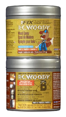 Product Cover PC Products PC-Woody Wood Repair Epoxy Paste, Two-Part 6oz in Two Cans, Tan 083338