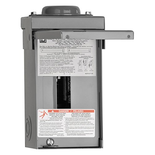 Product Cover Square D by Schneider Electric HOM24L70RBCP Homeline 70-Amp 2-Space 4-Circuit Outdoor Main Lugs Load Center
