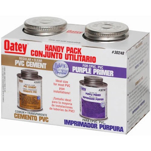 Product Cover Oatey 30246 PVC Regular Cement and 4-Ounce NSF Purple Primer Handy Pack, 4 oz