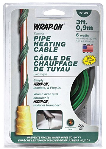 Product Cover WRAP-ON Pipe Heating Cable - 3-Feet, 120 Volt, Built-in Thermostat, Low Wattage - 31003