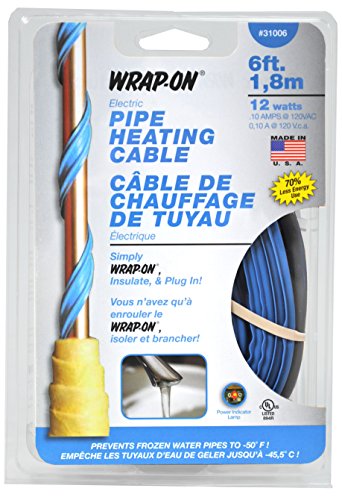 Product Cover Wrap-On Pipe Heating Cable - 6-Feet, 120 Volt, Built-in Thermostat, Low Wattage - 31006