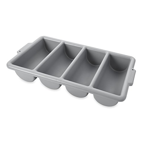 Product Cover Rubbermaid Commercial FG336200GRAY 4-Compartment Cutlery Bin, Gray