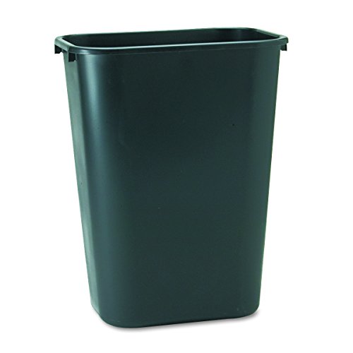 Product Cover Rubbermaid Commercial Products Fg295700Bla Plastic Resin Deskside Wastebasket, 10 Gallon/41 Quart, Black