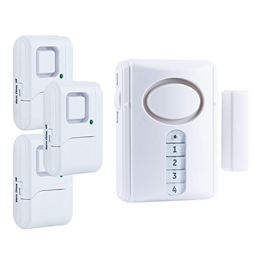 Product Cover GE Personal Security Alarm Kit, Includes Deluxe Door Alarm with Keypad Activation and Window/Door Alarms, Easy Installation, DIY Home Protection, Burglar Alert, Magnetic Sensor, Off/Chime/Alarm, 51107