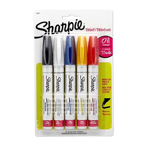 Product Cover Sharpie Oil Based Paint Markers, Medium Point, Assorted Classic Colors, Set of 5 - 34971PP
