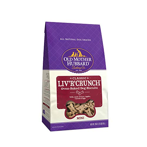 Product Cover Old Mother Hubbard Classic Crunchy Natural Dog Treats, Liv'R'Crunch Mini Biscuits, 20-Ounce Bag
