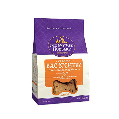 Product Cover Old Mother Hubbard Classic Crunchy Natural Dog Treats, Bac'N'Cheez Large Biscuits, 3 Pound Bag