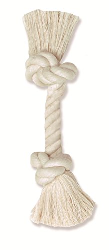Product Cover Flossy Chews 100-Percent Cotton White Rope Bone, Medium, 12-Inch