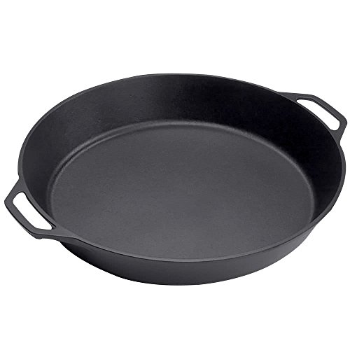 Product Cover Lodge Seasoned Cast Iron Skillet with 2 Loop Handles - 17 Inch Ergonomic Frying Pan