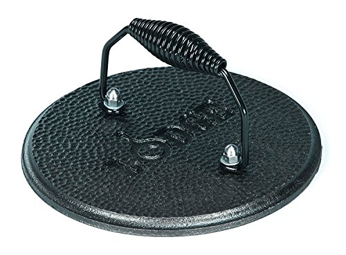 Product Cover Lodge LGPR3 Cast Iron Round Grill Press, Pre-Seasoned, 7.5-inch