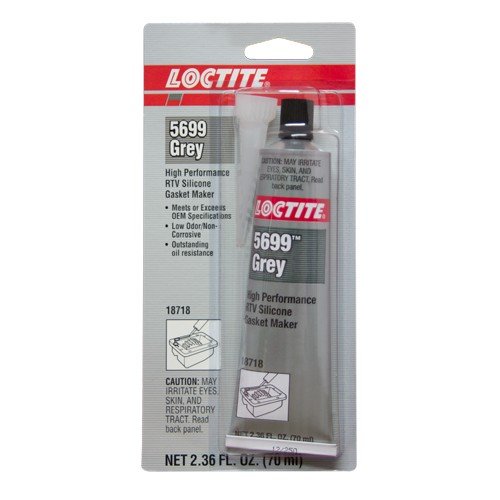 Product Cover Loctite 18718 5699 Grey High Performance RTV Silicone Gasket Maker, -75 to 625 Degree F Temperature Range, 2.367 fl. oz. Tube