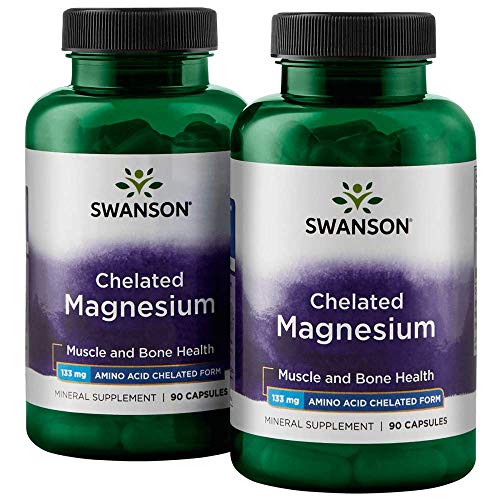 Product Cover Swanson Chelated Magnesium 133 Milligrams 180 Capsules 2 Bottles