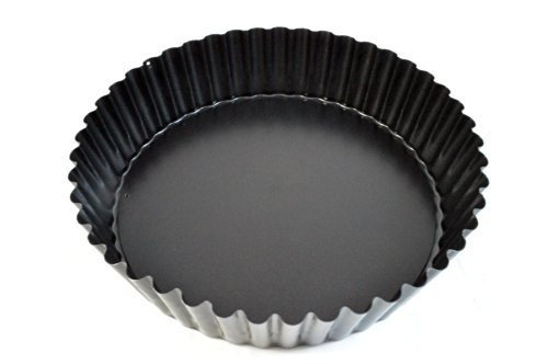 Product Cover Paderno World Cuisine 47719-24 Deep Non-Stick Removable Base tart pan, 9.5in, Black