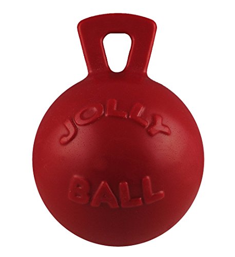 Product Cover Jolly Pets Tug-n-Toss Heavy Duty Dog Toy Ball with Handle, 10 Inches/X-Large, Red