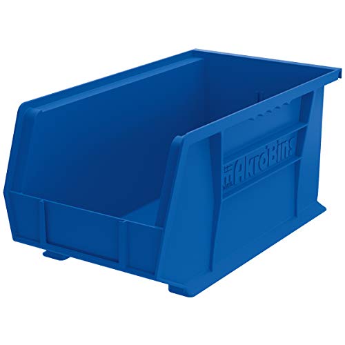 Product Cover Akro-Mils 30240 Plastic Storage Stacking Hanging Akro Bin, 15-Inch by 8-Inch by 7-Inch, Blue, Case of 12