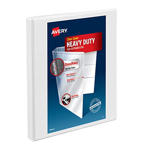 Product Cover Avery(R) Non-Stick Heavy-Duty Locking Round Ring View Binder, 1/2in. Ring, White