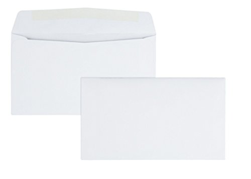 Product Cover Quality Park #6-3/4 Business Envelopes with a Gummed Flap for Standard Remittance Business Mailing, 24 lb White Wove, 5-3/8 x 6-1/2, 500 per Box (90070)