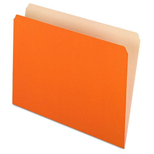 Product Cover Pendaflex Two-Tone Color File Folders, Letter Size, Orange, Straight Cut, 100/BX (152 ORA)
