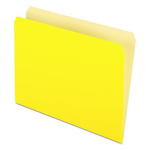 Product Cover Pendaflex Two-Tone Color File Folders, Letter Size, Yellow, Straight Cut, 100/BX (152 YEL)