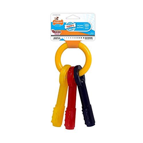 Product Cover Nylabone Just For Puppies Extra Small Key Ring Bone Puppy Dog Teething Chew Toy