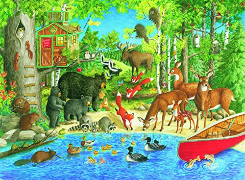 Product Cover Ravensburger Woodland Friends 200 Piece Jigsaw Puzzle for Kids - Every Piece is Unique, Pieces Fit Together Perfectly