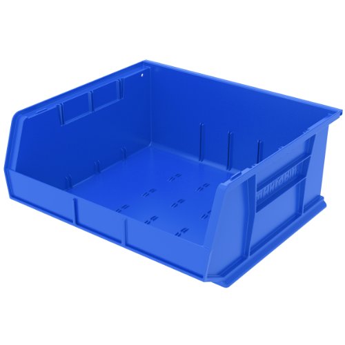 Product Cover Akro-Mils 30250 Plastic Storage Stacking AkroBin, 15-Inch by 16-Inch by 7-Inch, Blue, Case of 6