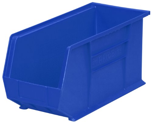Product Cover Akro-Mils 30265 Plastic Storage Stacking Hanging Akro Bin, 18-Inch by 8-Inch by 9-Inch, Blue, Case of 6