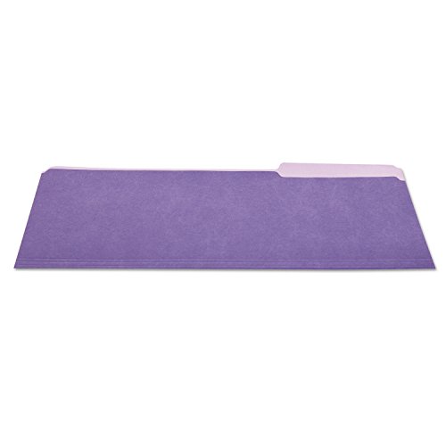 Product Cover Universal 10525 File Folders, 1/3 Cut One-Ply Top Tab, Legal, Violet/Light Violet (Box of 100)