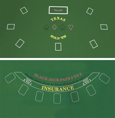 Product Cover Da Vinci 2-Sided 36-Inch x 72-Inch Texas Holdem & Blackjack Casino Felt Layout