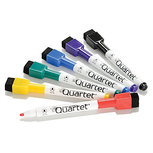 Product Cover Quartet Dry Erase Markers, Whiteboard Markers, Fine Point, Mini, Magnetic, ReWritables, Classic Colors, 6 Pack (51-659312Q)