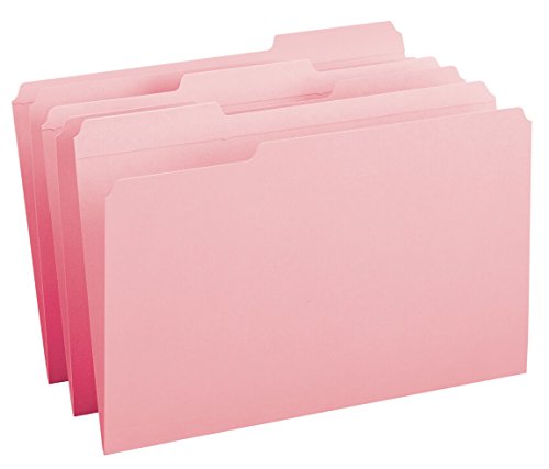 Product Cover Smead File Folder, Reinforced 1/3-Cut Tab, Legal Size, Pink, 100 per Box (17634)