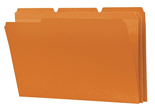 Product Cover Smead File Folder, Reinforced 1/3-Cut Tab, Legal Size, Orange, 100 per Box (17534)