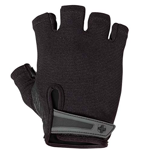 Product Cover Harbinger Power Non-Wristwrap Weightlifting Gloves with StretchBack Mesh and Leather Palm (Pair), Black, Large, Large (Fits 8 - 8.5 Inches)