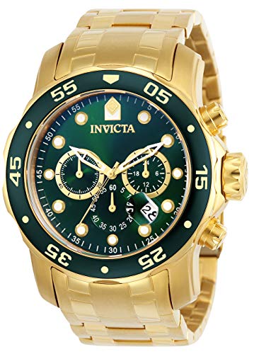 Product Cover Invicta Men's 0075 Pro Diver Chronograph 18k Gold-Plated Watch