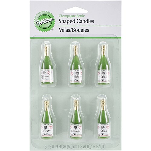 Product Cover Wilton Candles and Cake Decorations, 2 -Inch, Champagne Bottles, 6-Pack