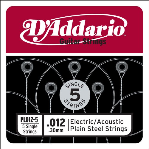 Product Cover D'Addario PL012-5 Plain Steel Guitar Single String, .012 5-pack