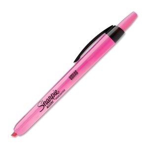 Product Cover Sharpie Pen-Style Retractable Highlighters, 12 Fluorescent Pink Highlighters
