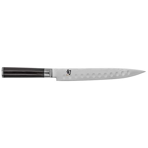 Product Cover Classic 9-Inch Hollow-Ground Slicing Knife by Shun Cutlery; Impressive, Handcrafted Japanese Knife Produces Exceptionally Thin Cuts and Slices; Top-Quality Materials and Performance