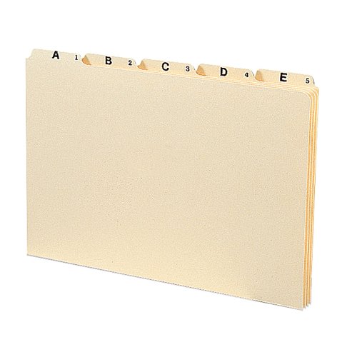 Product Cover Smead Heavyweight File Guides, 1/5-Cut Tab (A-Z), Legal Size, Manila, Set of 25 (52176)