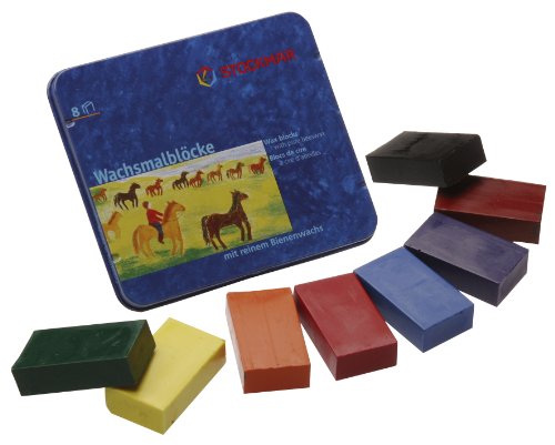 Product Cover Stockmar Beeswax Block Crayons - 8 Standard Colours in a Tin
