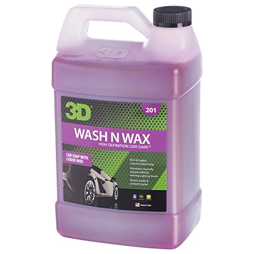 Product Cover 3D Wash N Wax | Concentrated All-in-One Car Wash & Wax Automotive Shampoo & Conditioner | Paint Cleaner & Protection | Use on Cars, RVs, Boats & Motorcycles (Gallon)