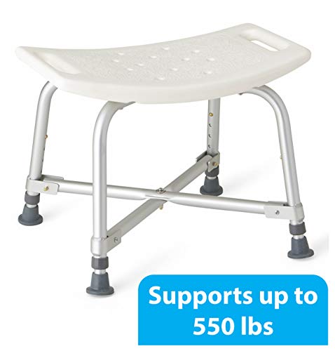 Product Cover Medline Heavy Duty Shower Chair Bath Bench Without Back, Bariatric Bath Chair Supportsup to 550 Lbs