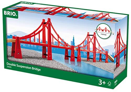 Product Cover BRIO World - 33683 Double Suspension Bridge | 5 Piece Toy Train Accessory for Kids Age 3 and Up
