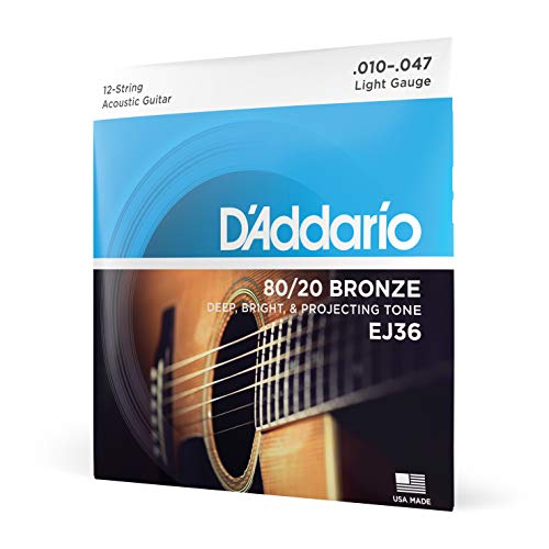 Product Cover D'Addario EJ36 12-String Bronze Acoustic Guitar Strings, Light, 10-47
