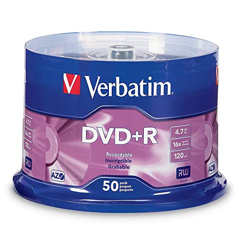 Product Cover Verbatim DVD+R 4.7GB 16X AZO Recordable Media Disc - 50 Disc Spindle, Silver - 95037