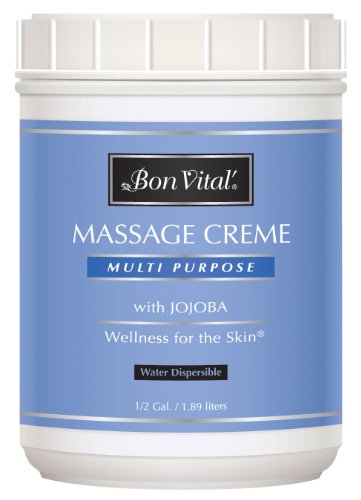 Product Cover Bon Vital' Multi-Purpose Massage Crème, Professional Massage Cream with Aloe Vera to Relax Sore Muscles, Increase Circulation & Repair Dry Skin, Full Body Massage Moisturizer Cream, 1/2 Gallon Jar